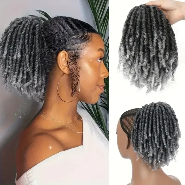 Extensions de cheveux synthétiques pour queue de cheval avec cordon de serrage de 15,24 cm pour dreadlocks courts - Image 17