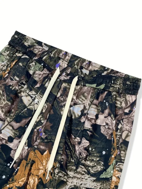 Pantalon cargo imprimé camouflage, pantalon ample 100 % polyester, style urbain, avec plusieurs poches, pour un week-end décontracté, tissu tissé toutes saisons, pantalon grande taille – Image 7