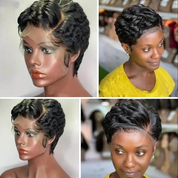 Perruque brésilienne élégante en cheveux humains pré-épilés pour femmes noires - Image 2