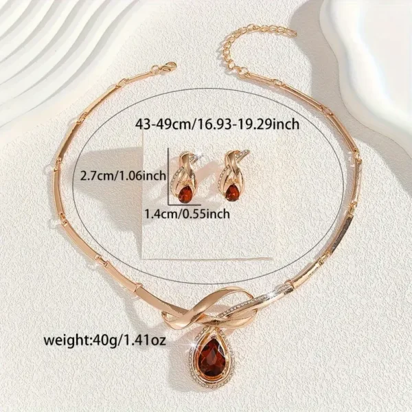 Parure de bijoux Claddagh plaquée or 14 carats avec éléments en verre de pierre de naissance d'octobre – Image 4