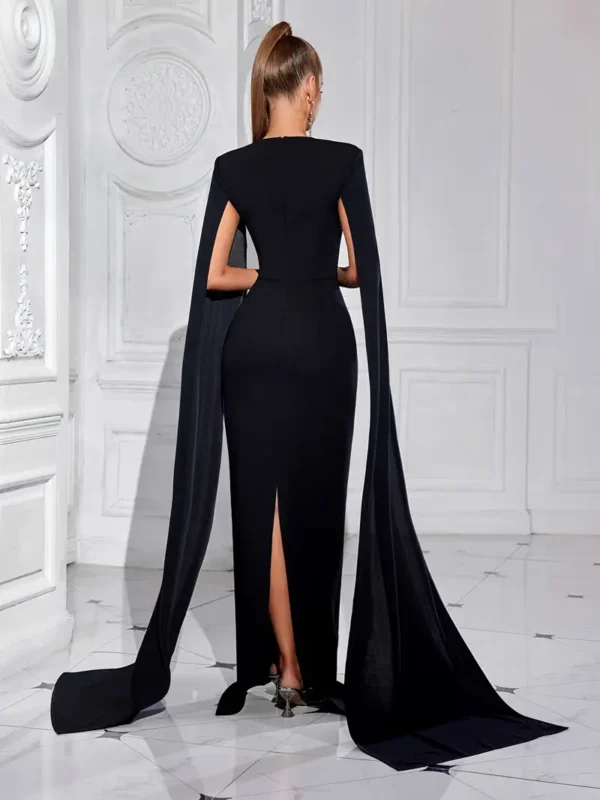 Robe de soirée longue élégante à épaules dénudées, robe moulante à taille haute ADYCE avec fente dans le dos - Image 8