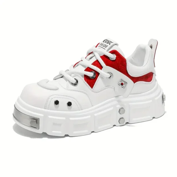Baskets tendance pour homme, semelle épaisse, style cyberpunk rock, chaussures de sport décontractées à tige basse – Image 10