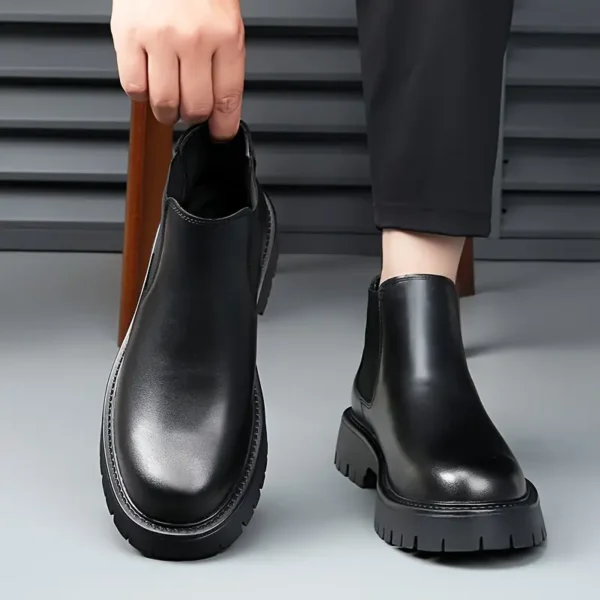 Bottines Chelsea pour hommes avec semelle épaisse et bottes courtes - Image 7