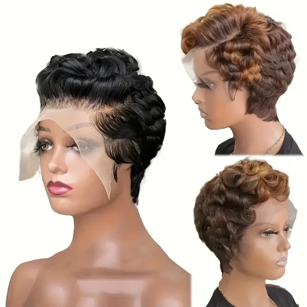 Perruque brésilienne élégante en cheveux humains pré-épilés pour femmes noires - Image 9