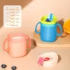 Gobelet en plastique réutilisable 3 en 1 avec paille, couvercle et poignée