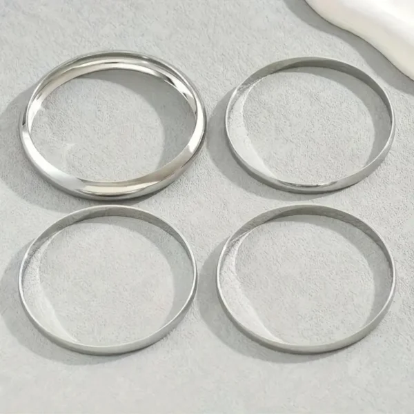 Lot de 4 bracelets joncs en fer de style vintage pour femme, Polyvalents à porter au quotidien – Image 9