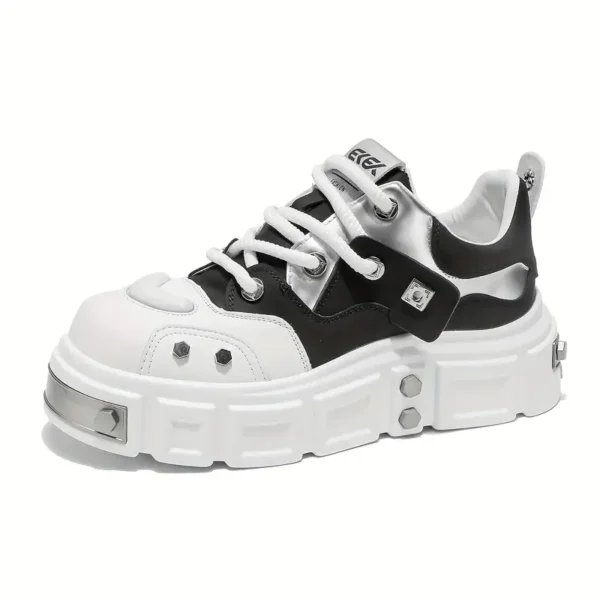 Baskets tendance pour homme, semelle épaisse, style cyberpunk rock, chaussures de sport décontractées à tige basse – Image 13