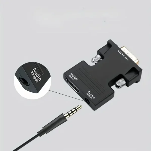 Adaptateur HDMI vers VGA avec audio, interface ligne HD – Image 2