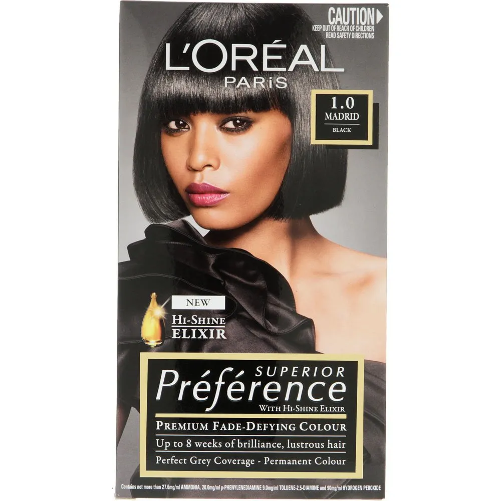 Coloration capillaire Preference de L'Oréal Black 2 Coloration capillaire Preference de L'Oréal Black