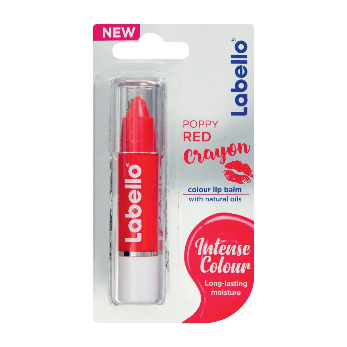 Crayon Lip Balm Labello, Poppy Red 2 Crayon Lip Balm Labello, Poppy Red