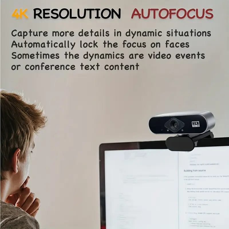 Webcam EXHQDR Ultra HD 4K pour PC - Mise au point automatique 8 Webcam EXHQDR Ultra HD 4K pour PC - Mise au point automatique – Image 7