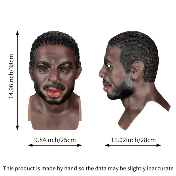 Masque en latex noir, caoutchouc naturel – Image 7