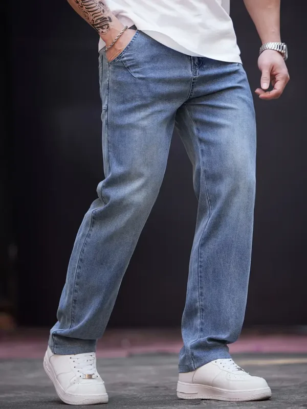 Pantalon homme coupe droite délavé en lyocell 2025 – Image 5