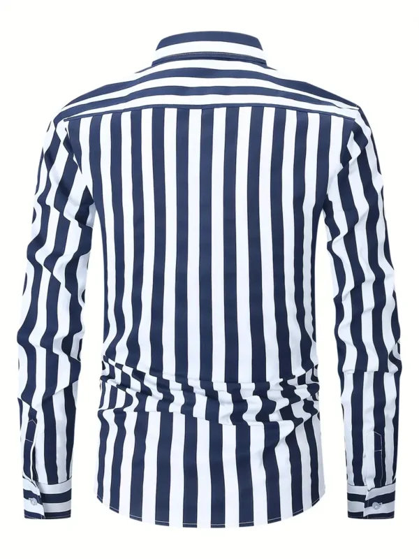 Chemise élégante à manches longues et rayures verticales – Image 4