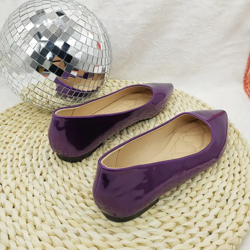 Ballerines élégantes violettes à bout pointu pour femme 5 Ballerines élégantes violettes à bout pointu pour femme – Image 4