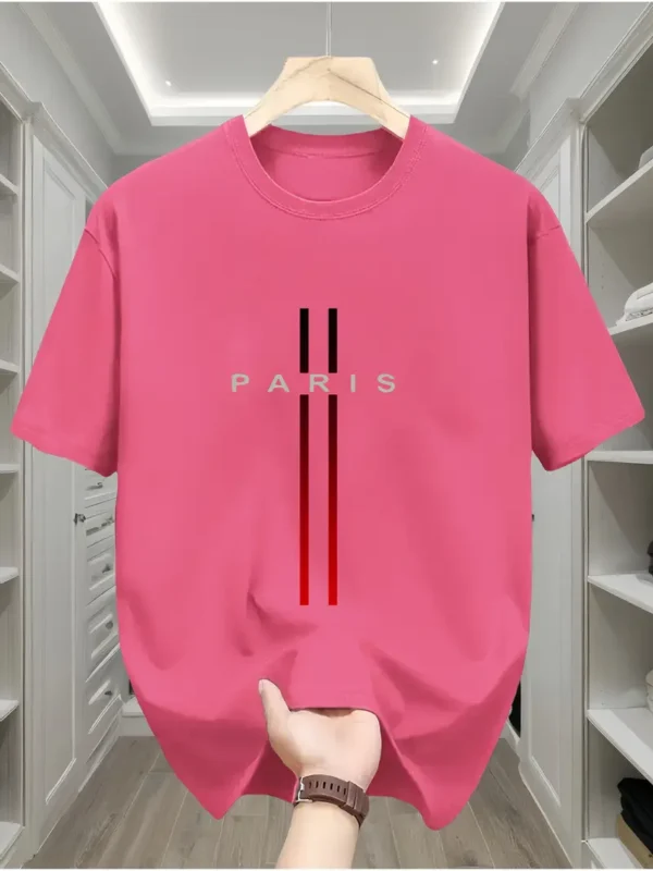 T-shirt homme 100 % coton à imprimé géométrique drapeau de Paris – Image 10