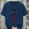 T-shirt homme 100 % coton à imprimé géométrique drapeau de Paris 11 avril 2025 Kotazando