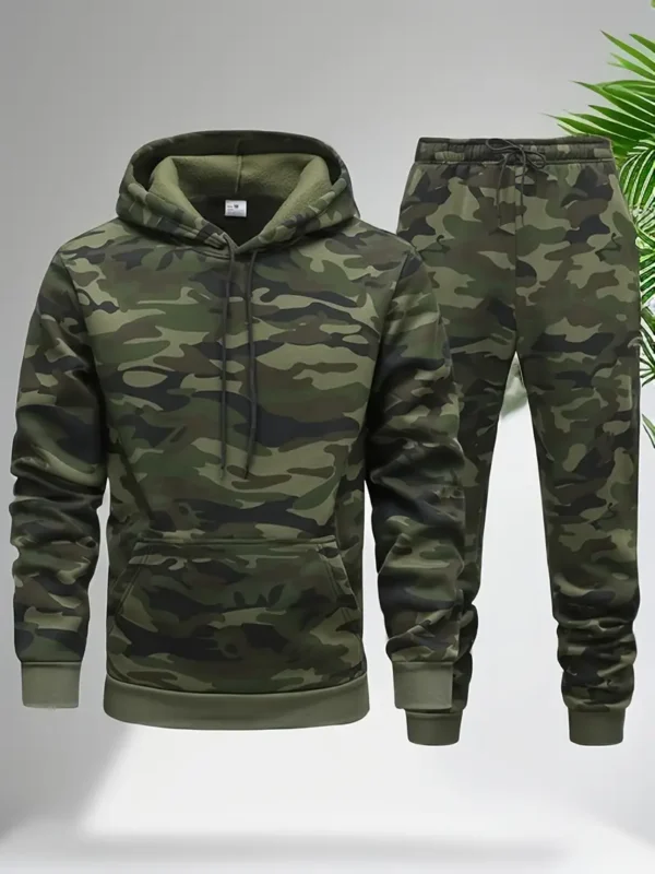Sweat à capuche camouflage et ensemble sport pour homme