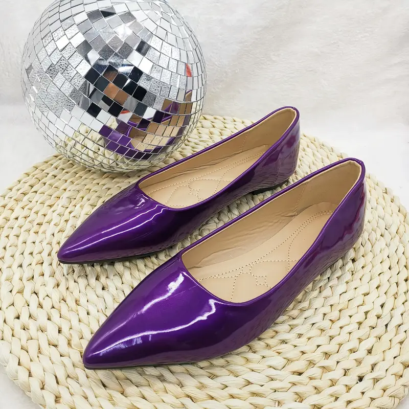 Ballerines élégantes violettes à bout pointu pour femme 6 Ballerines élégantes violettes à bout pointu pour femme – Image 5