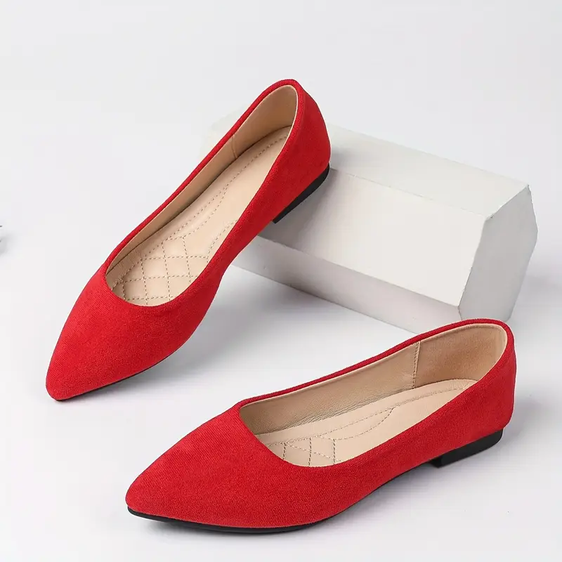 Élégantes ballerines vertes à bout pointu pour femme 4 Élégantes ballerines vertes à bout pointu pour femme – Image 3