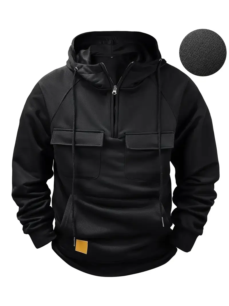 Sweat à capuche sport décontracté pour homme avec poches multiples 16 Sweat à capuche sport décontracté pour homme avec poches multiples – Image 15
