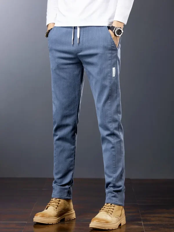 Pantalon slim uni pour homme avec poches – Image 20