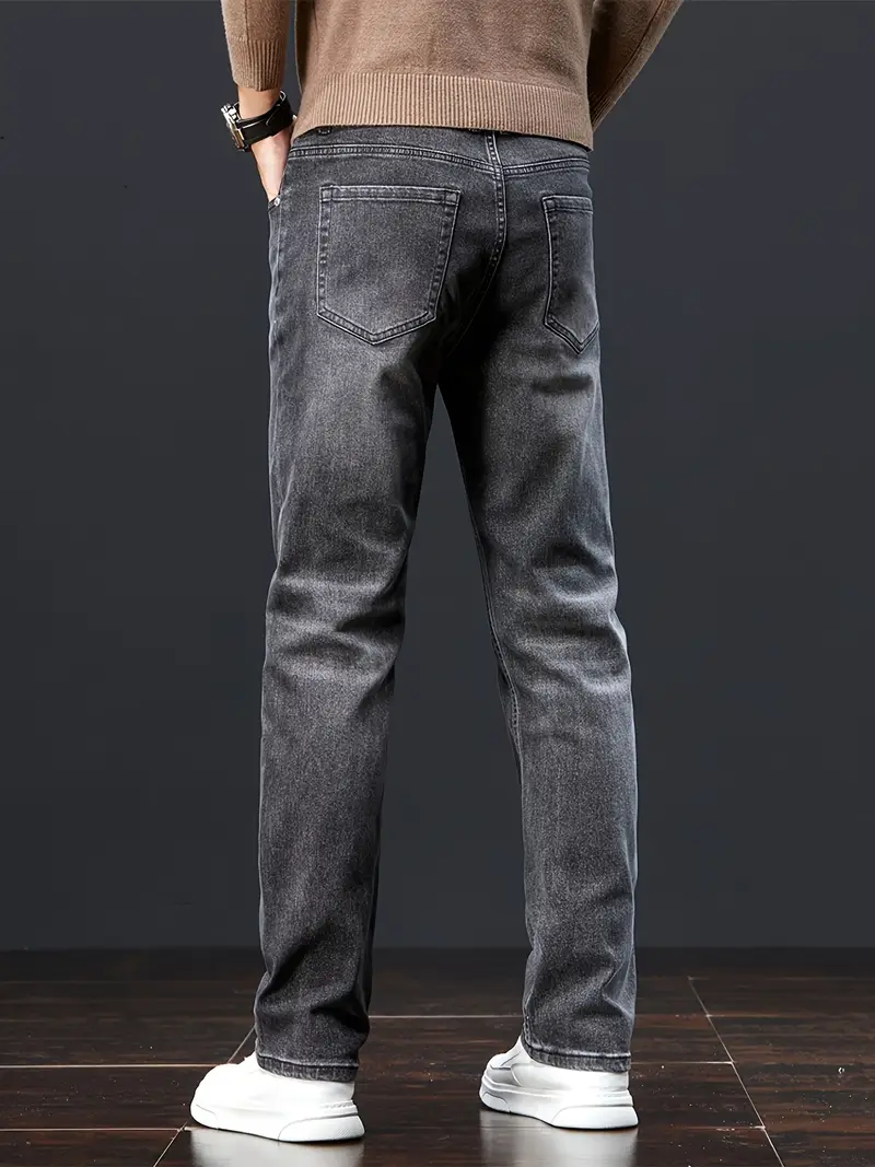 Jean gris classique pour homme 3 Jean gris classique pour homme – Image 2