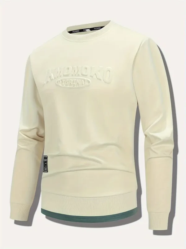 Sweat-shirt décontracté à col ras du cou pour homme – Image 2