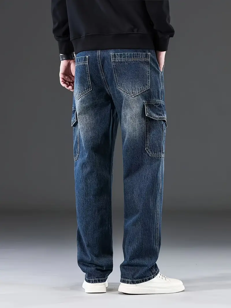 Jean décontracté ample taille moyenne pour homme 5 Jean décontracté ample taille moyenne pour homme – Image 4