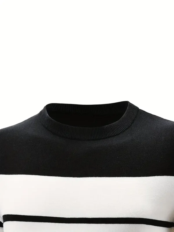 Pull classique rayé à col rond pour homme – Image 14