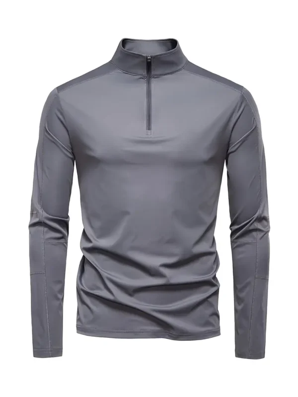 T-shirt homme manches longues demi-zippé