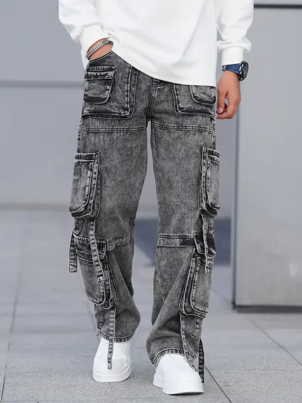 Jean décontracté à jambe large pour homme