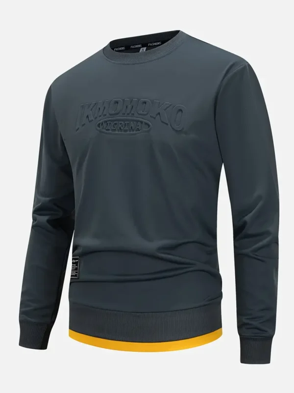 Sweat-shirt décontracté à col ras du cou pour homme
