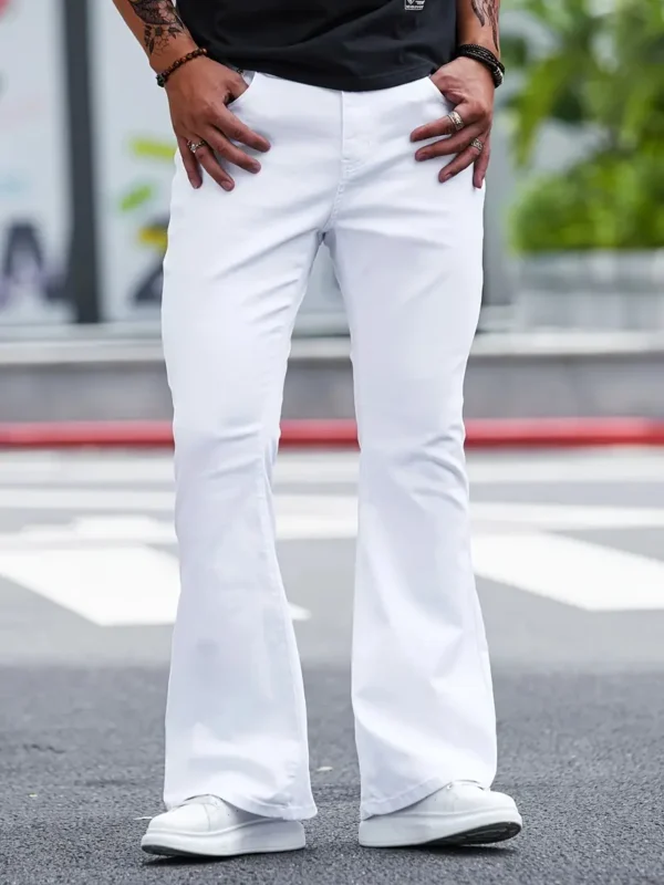 Jean évasé en denim extensible pour homme – Image 4