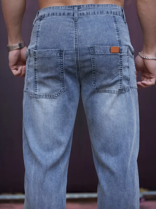 Pantalon homme coupe droite délavé en lyocell 2025 – Image 2