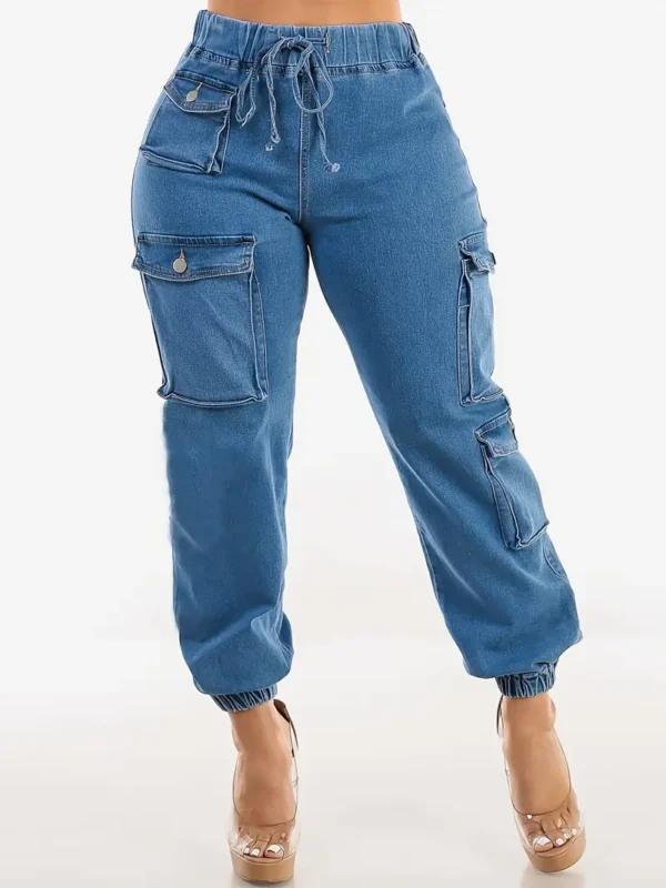 Jean cargo court ultra-extensible avec cordon de serrage – Image 8