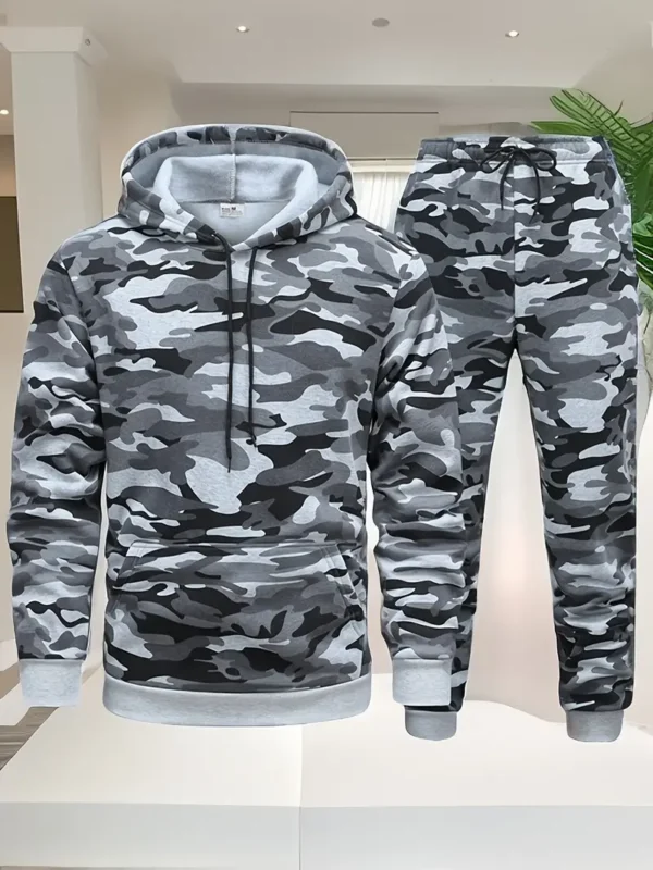 Sweat à capuche camouflage et ensemble sport pour homme – Image 3
