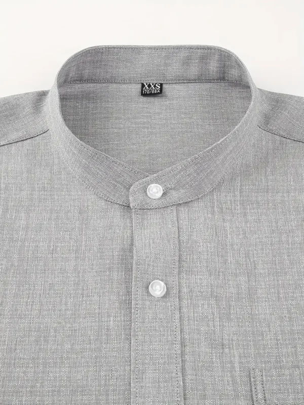Chemise décontractée à manches longues et boutonnée pour homme avec poche poitrine – Image 5