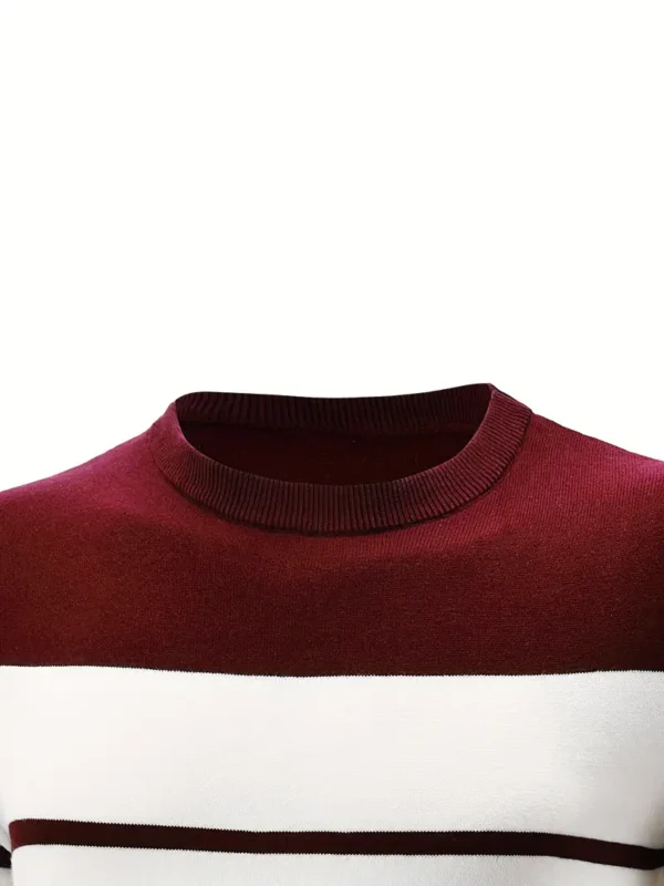 Pull classique rayé à col rond pour homme – Image 11