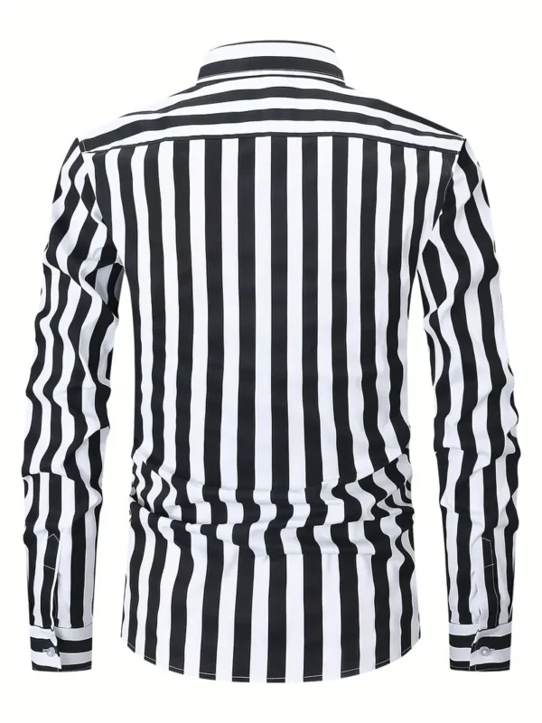 Chemise élégante à manches longues et rayures verticales – Image 10