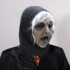 Masque de sorcière d'Halloween aux cheveux blancs