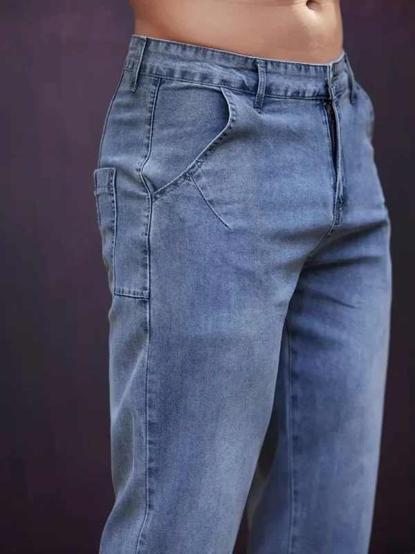 Pantalon homme coupe droite délavé en lyocell 2025 – Image 3