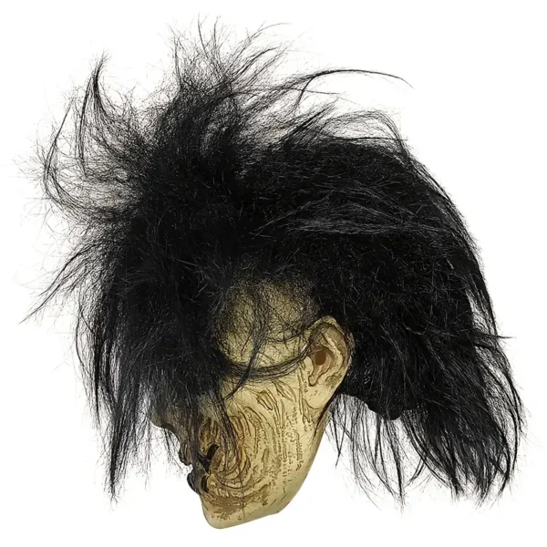 Masque de zombie effrayant aux cheveux noirs et sauvages – Image 6