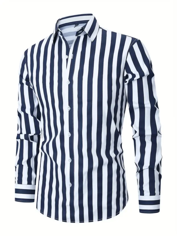 Chemise élégante à manches longues et rayures verticales – Image 3