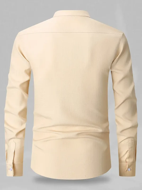 Chemise décontractée à manches longues et boutonnée pour homme avec poche poitrine – Image 19