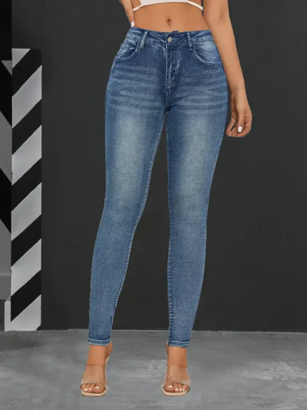 Jean slim stretch bleu élégant – Image 3
