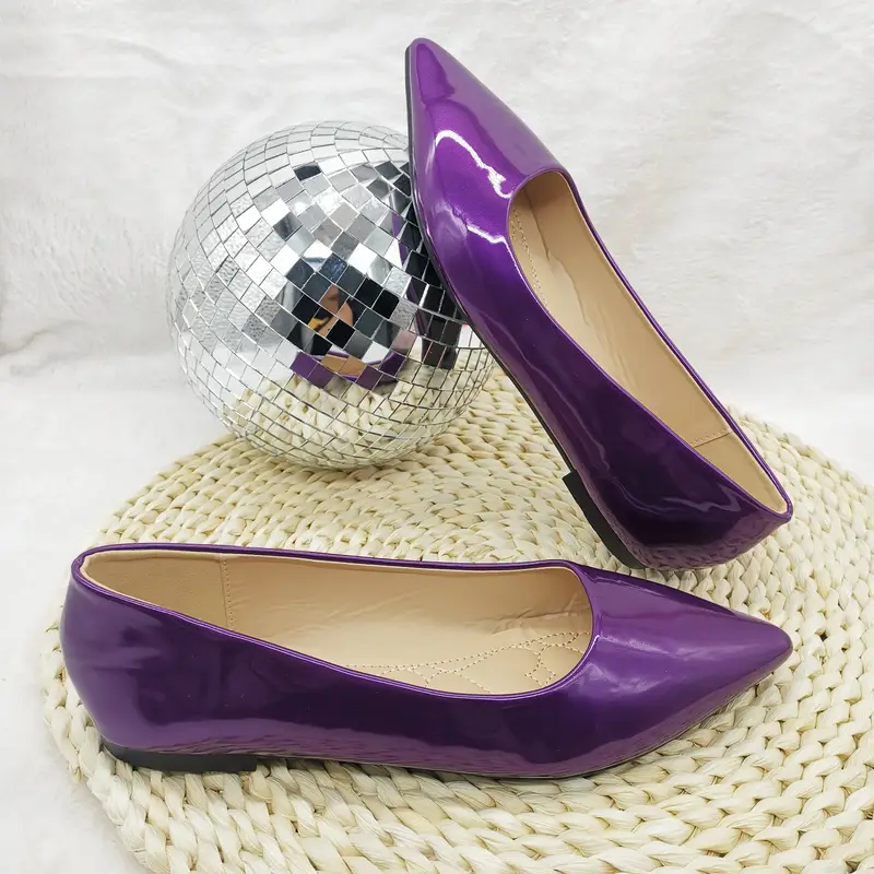 Ballerines élégantes violettes à bout pointu pour femme 2 Ballerines élégantes violettes à bout pointu pour femme