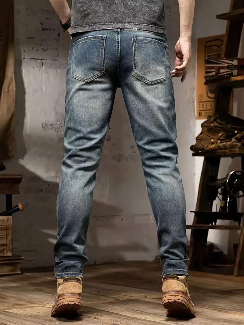 Jean slim décontracté déchiré et usé pour homme 7 Jean slim décontracté déchiré et usé pour homme – Image 6
