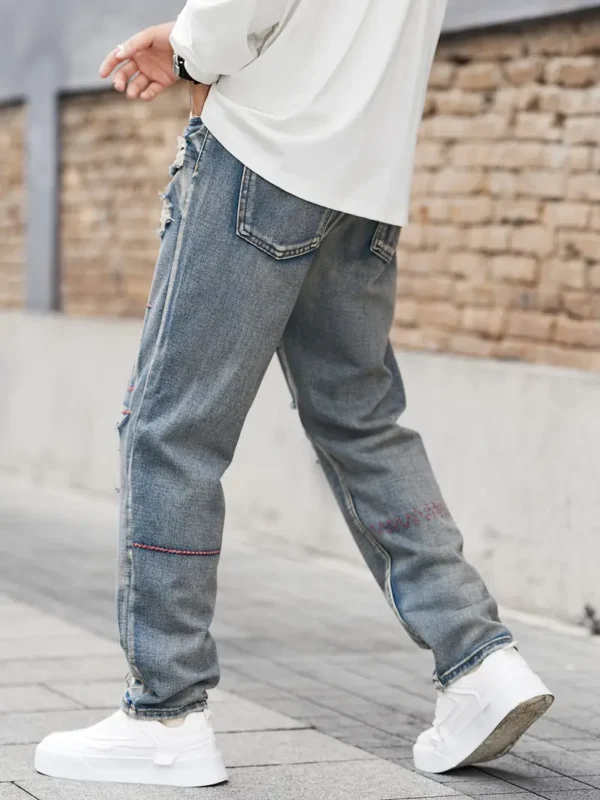 Jean déchiré coupe ample pour homme – Image 10