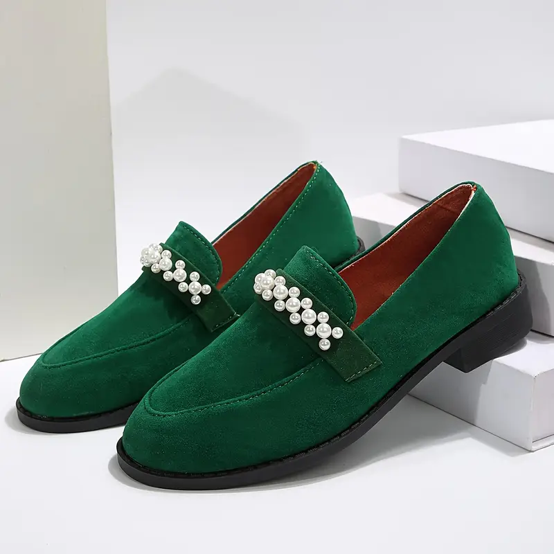 Mocassins bateau vert émeraude pour femme avec détails 3 Mocassins bateau vert émeraude pour femme avec détails – Image 2